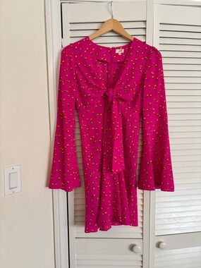 Diane Von Firstenberg, hot pink rosebud dress